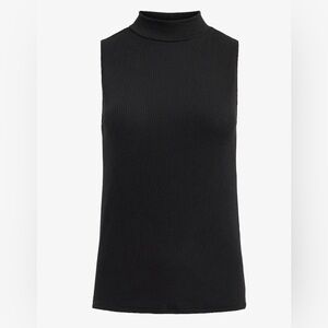 NEW with tags (NWT) Express Black Fitted Ribbed Mock Neck Tank